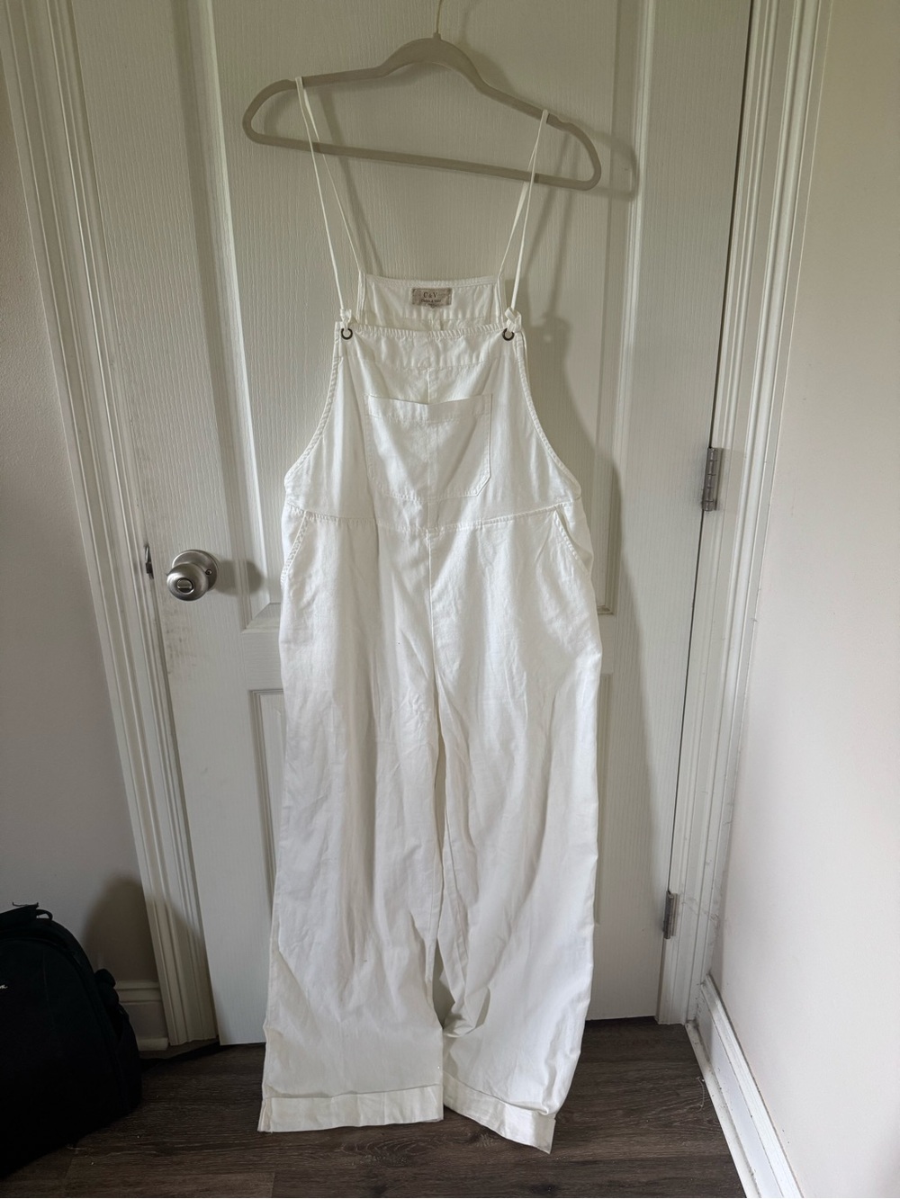Chelsea & Violet White Cotton Overalls